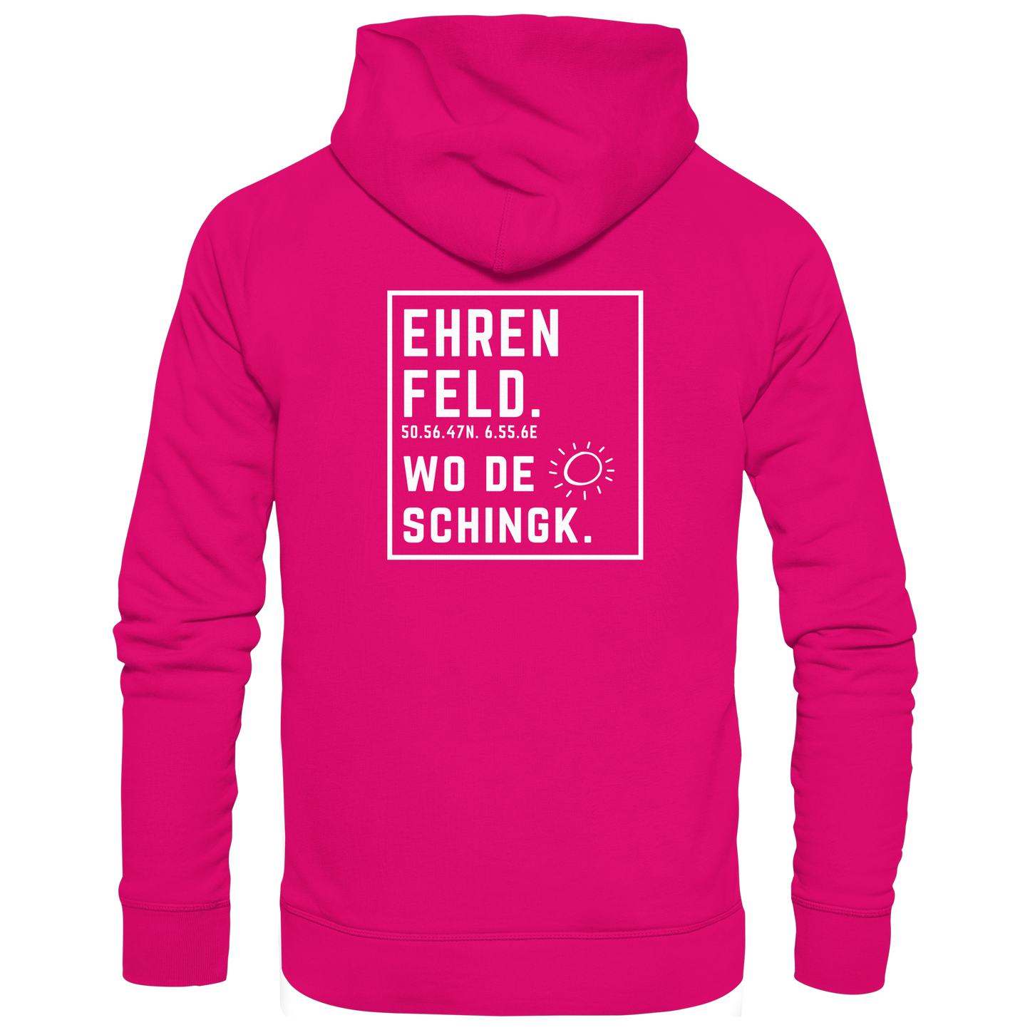 Wo de Sonn schingk - Ehrenfeld Druck Rücken  - Basic Unisex Hoodie