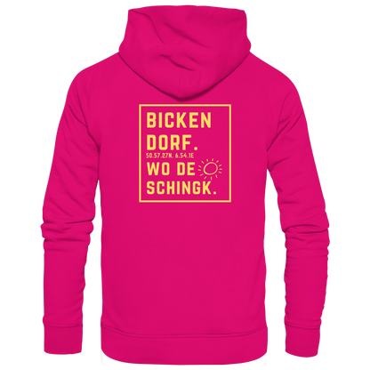 Wo de Sonn schingk - Bickendorf Druck Rücken - Basic Unisex Hoodie