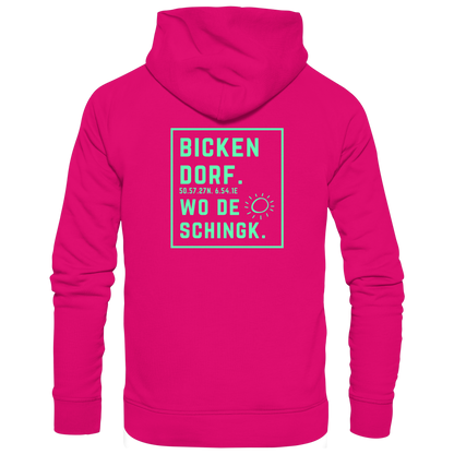 Wo de Sonn schingk - Bickendorf Druck Rücken - Basic Unisex Hoodie