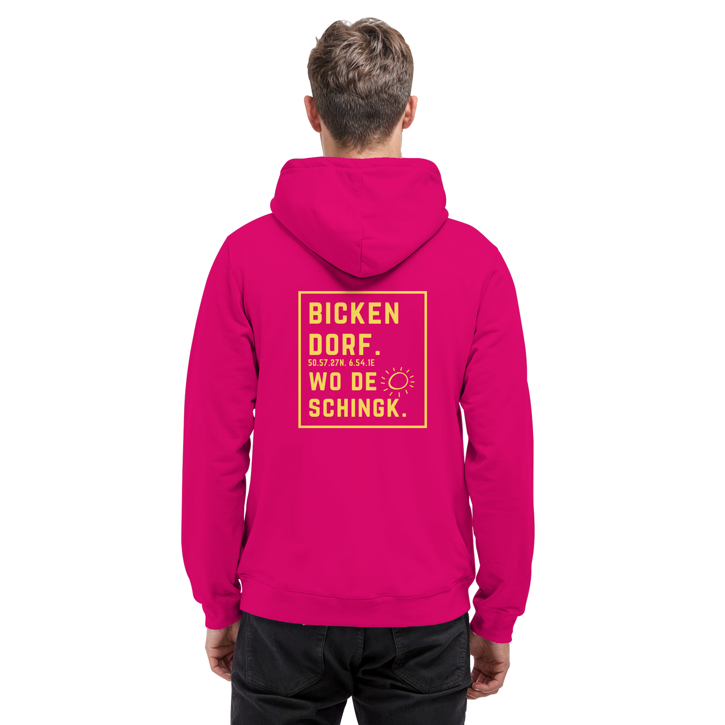 Wo de Sonn schingk - Bickendorf Druck Rücken - Basic Unisex Hoodie