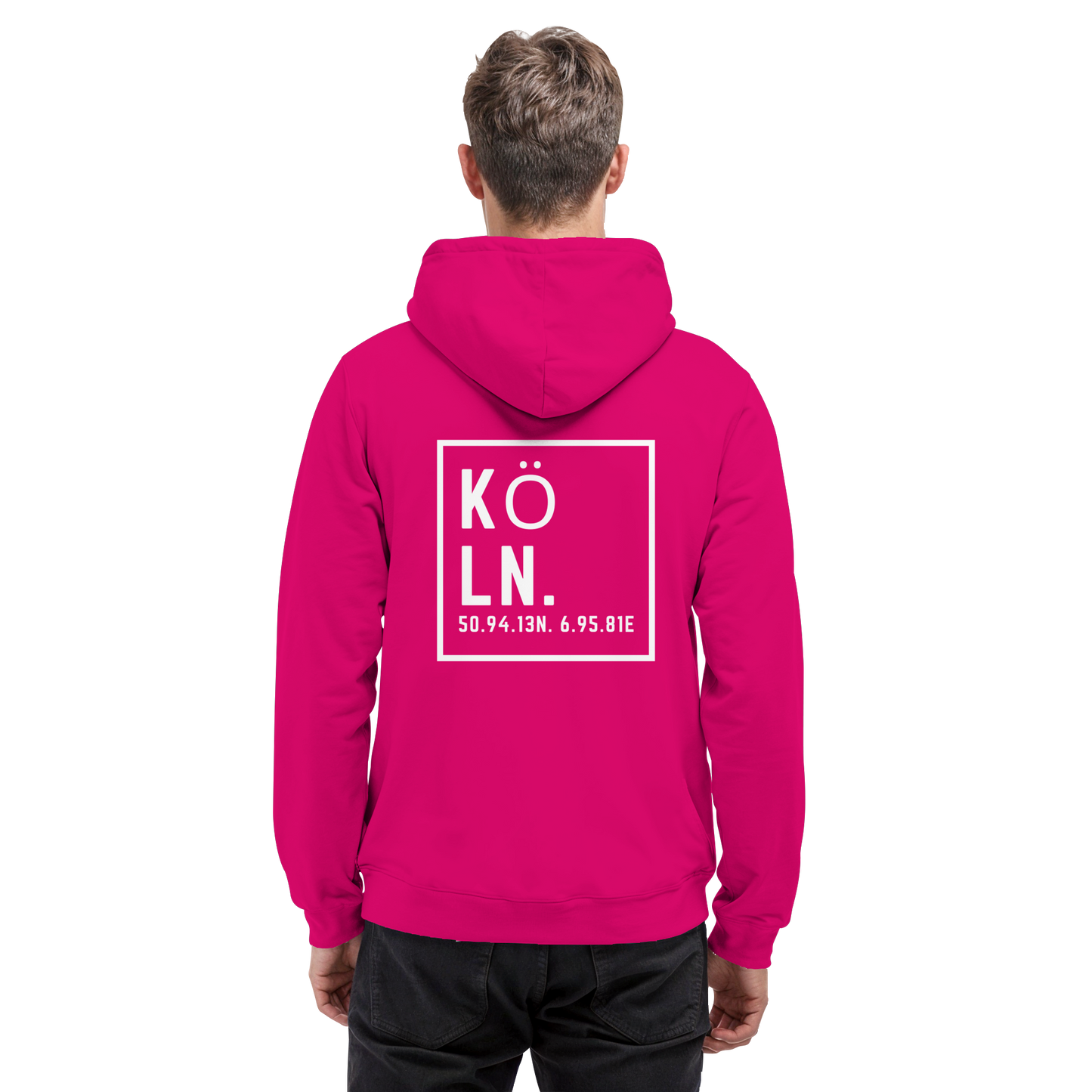 Köln Koordinaten (großer Druck auf dem Rücken) - Basic Unisex Hoodie