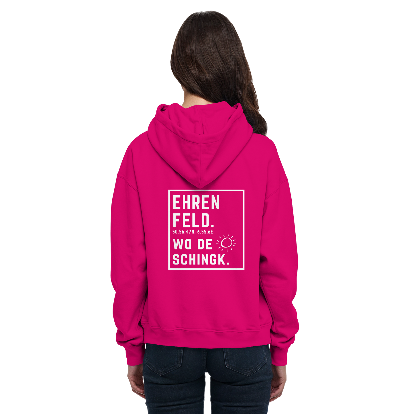 Wo de Sonn schingk - Ehrenfeld Druck Rücken  - Basic Unisex Hoodie