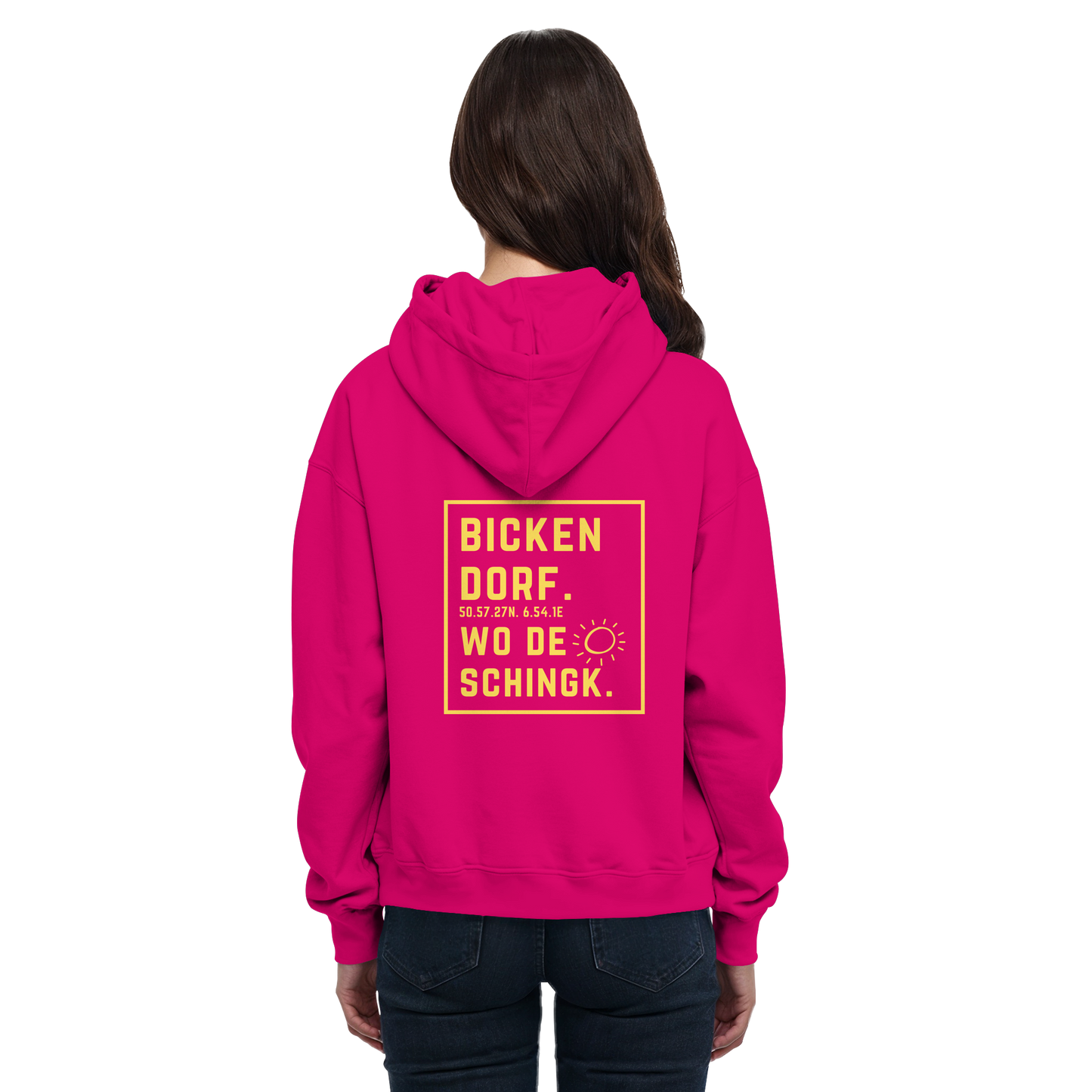 Wo de Sonn schingk - Bickendorf Druck Rücken - Basic Unisex Hoodie