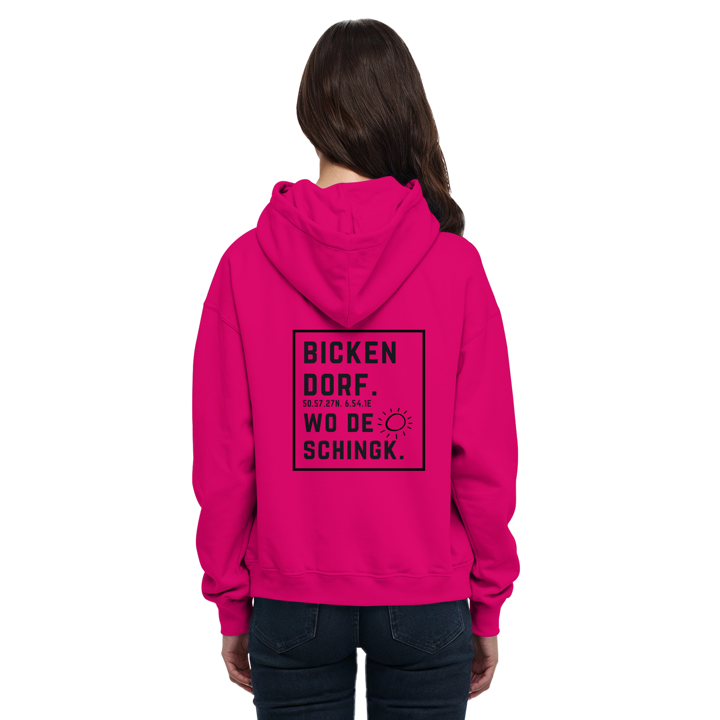 Wo de Sonn schingk - Bickendorf Druck Rücken - Basic Unisex Hoodie