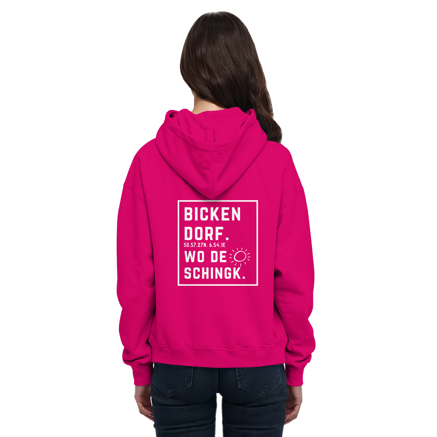 Wo de Sonn schingk - Bickendorf Druck Rücken - Basic Unisex Hoodie