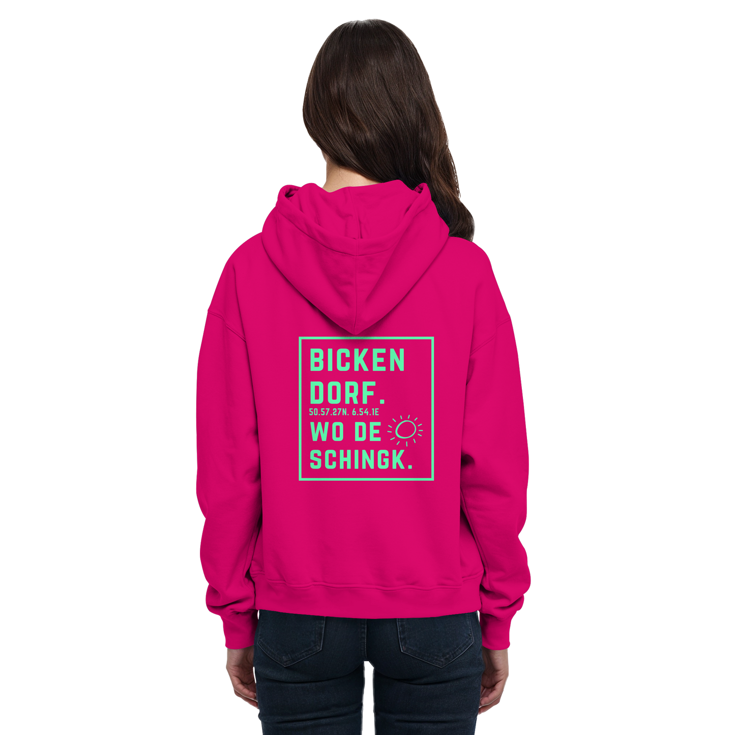 Wo de Sonn schingk - Bickendorf Druck Rücken - Basic Unisex Hoodie