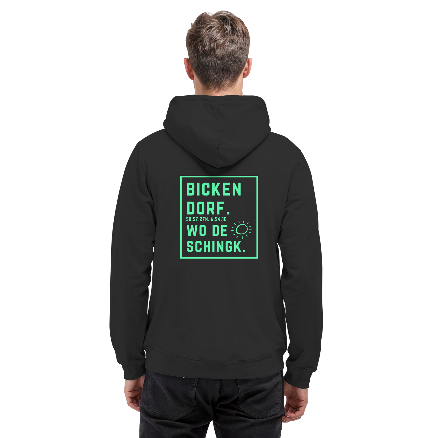 Wo de Sonn schingk - Bickendorf Druck Rücken - Basic Unisex Hoodie