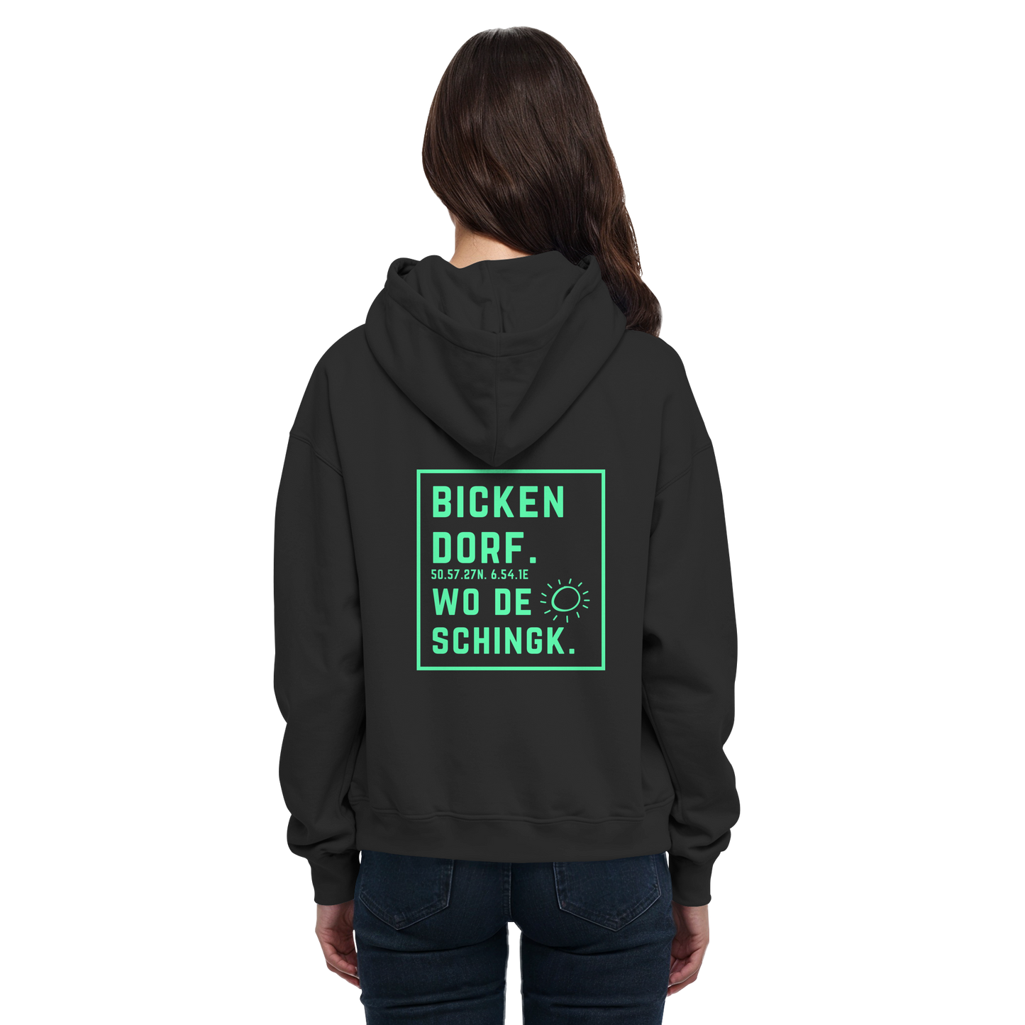 Wo de Sonn schingk - Bickendorf Druck Rücken - Basic Unisex Hoodie