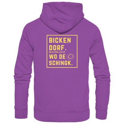 Wo de Sonn schingk - Bickendorf Druck Rücken - Basic Unisex Hoodie