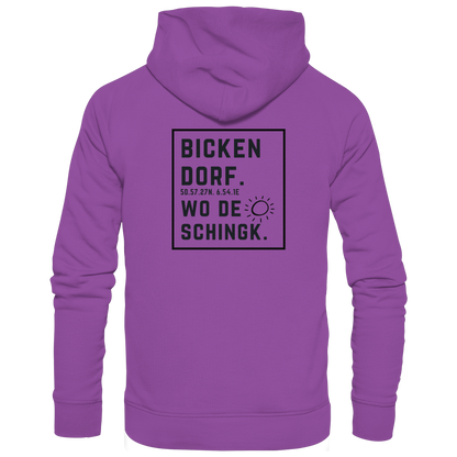 Wo de Sonn schingk - Bickendorf Druck Rücken - Basic Unisex Hoodie
