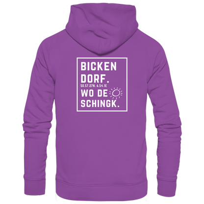 Wo de Sonn schingk - Bickendorf Druck Rücken - Basic Unisex Hoodie