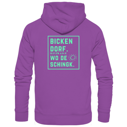 Wo de Sonn schingk - Bickendorf Druck Rücken - Basic Unisex Hoodie