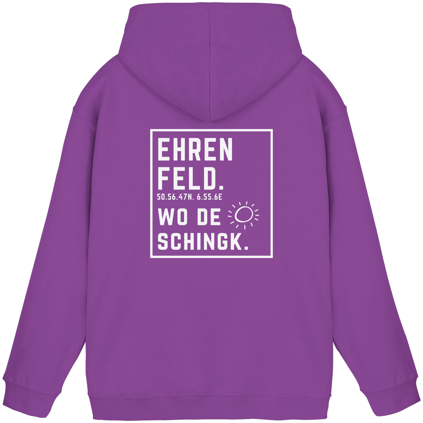 Wo de Sonn schingk - Ehrenfeld Druck Rücken  - Basic Unisex Hoodie