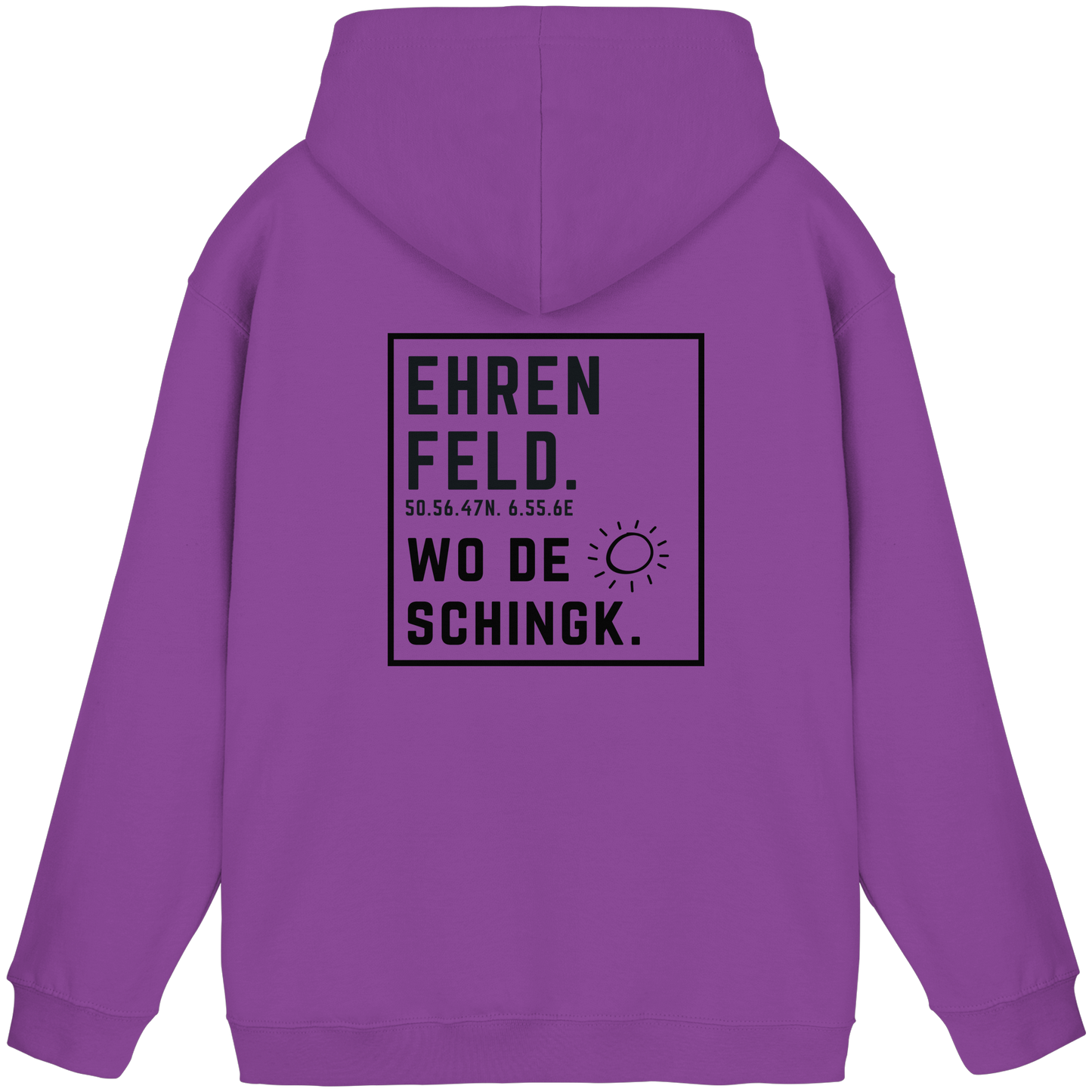 Wo de Sonn schingk - Ehrenfeld Druck Rücken - Basic Unisex Hoodie