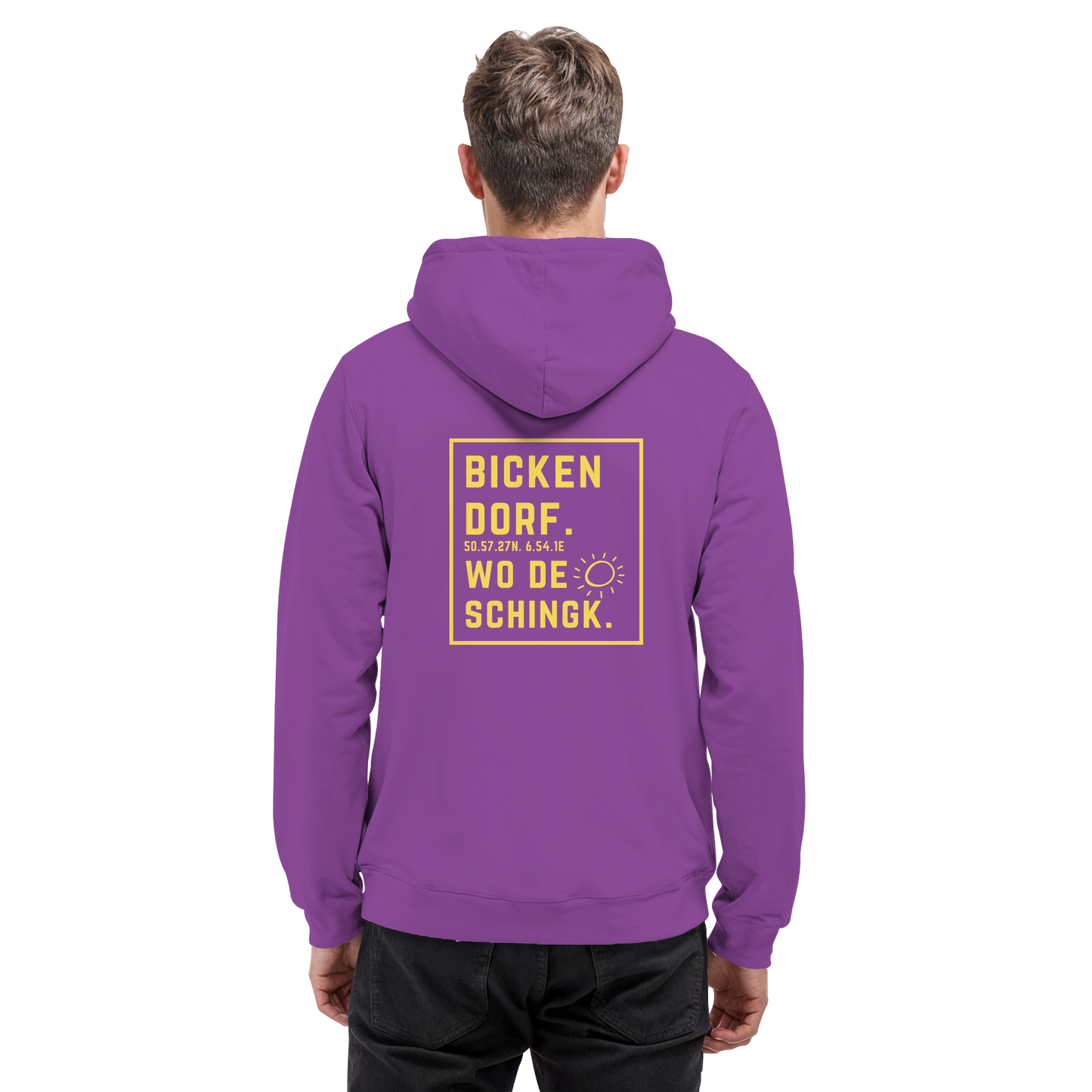 Wo de Sonn schingk - Bickendorf Druck Rücken - Basic Unisex Hoodie