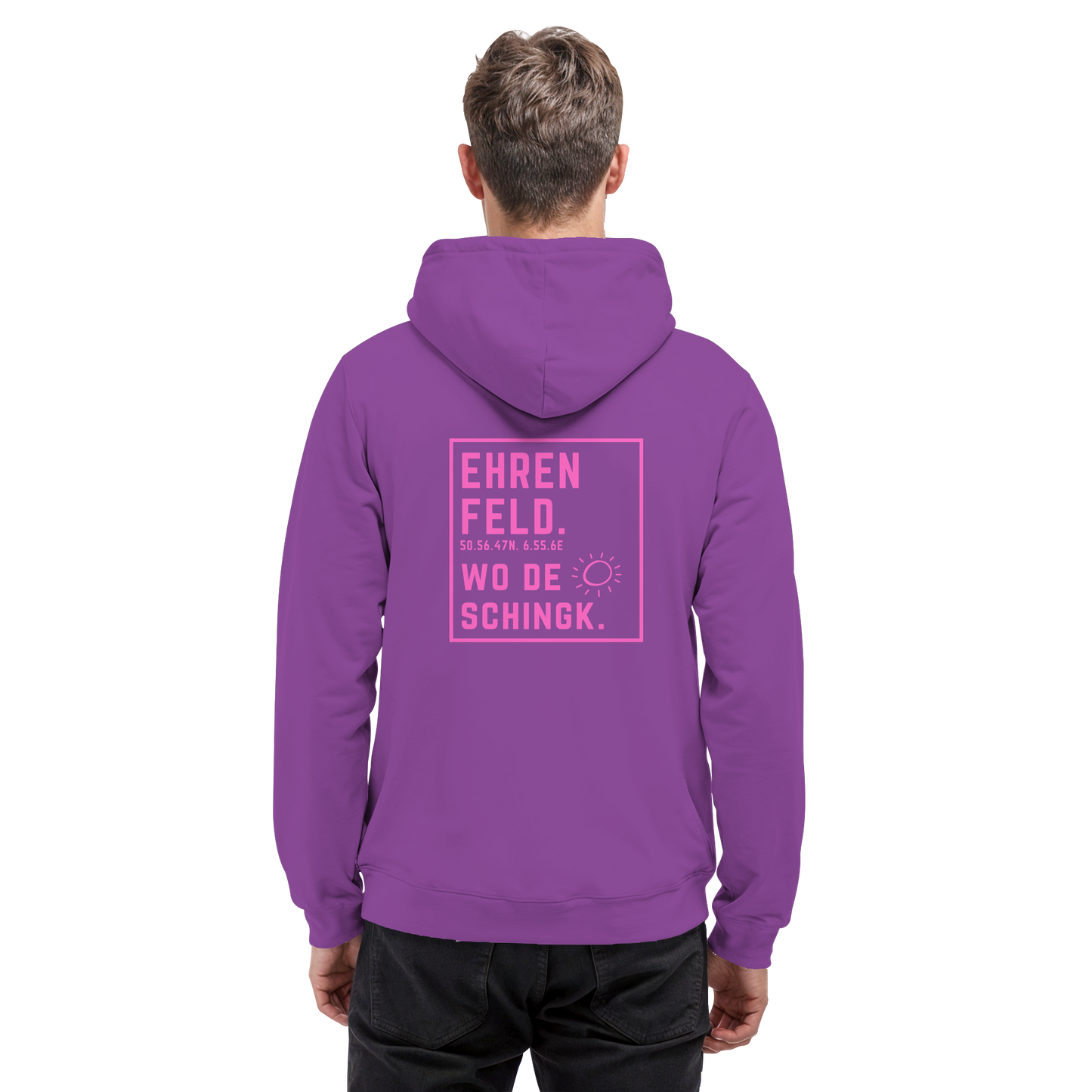 Wo de Sonn schingk - Ehrenfeld Druck Rücken  - Basic Unisex Hoodie