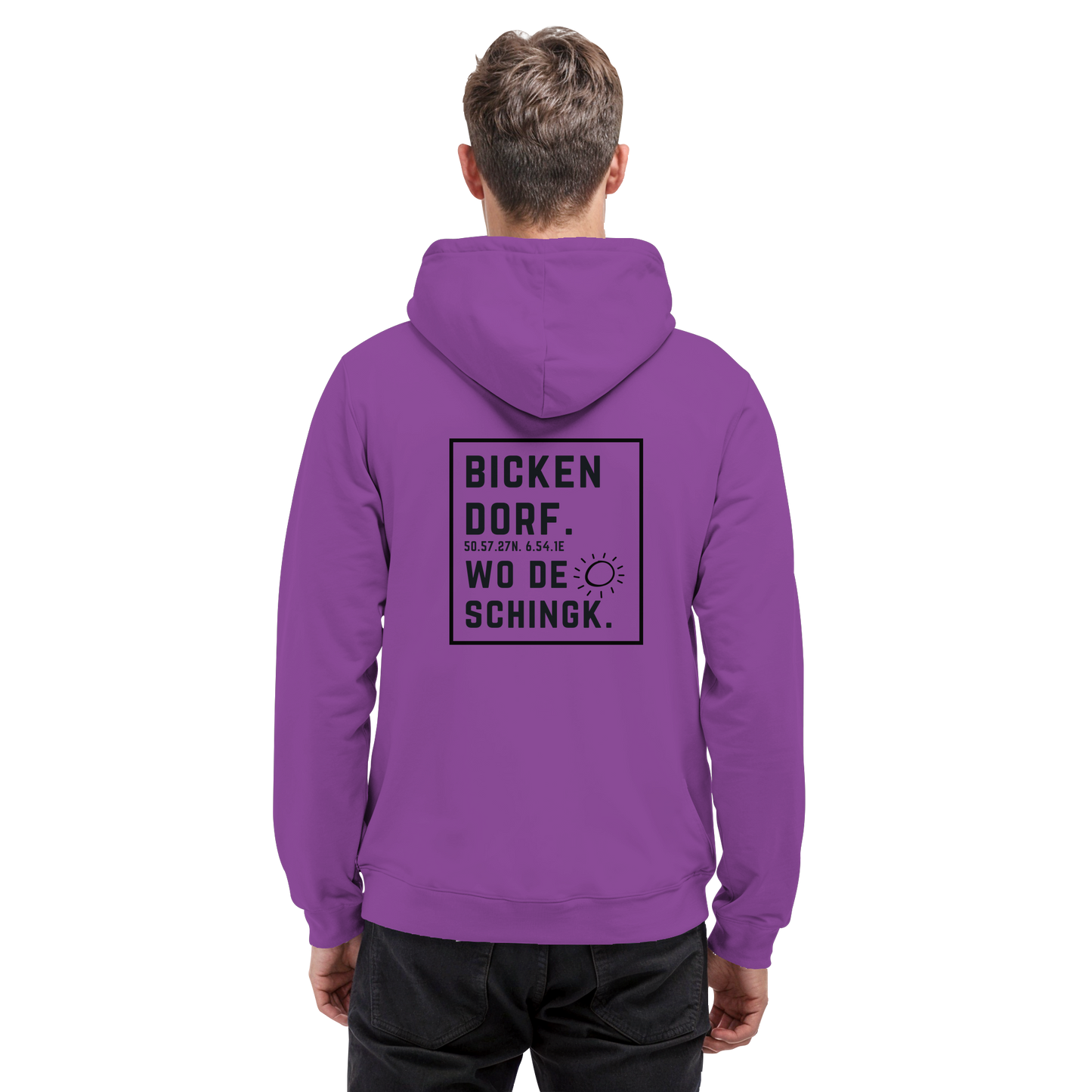 Wo de Sonn schingk - Bickendorf Druck Rücken - Basic Unisex Hoodie
