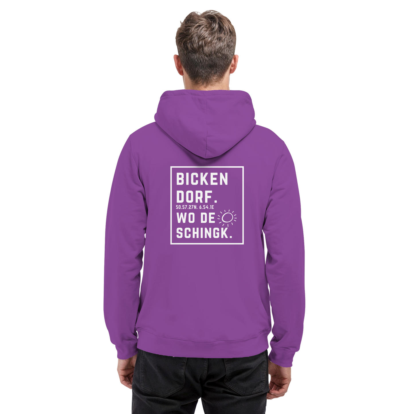 Wo de Sonn schingk - Bickendorf Druck Rücken - Basic Unisex Hoodie