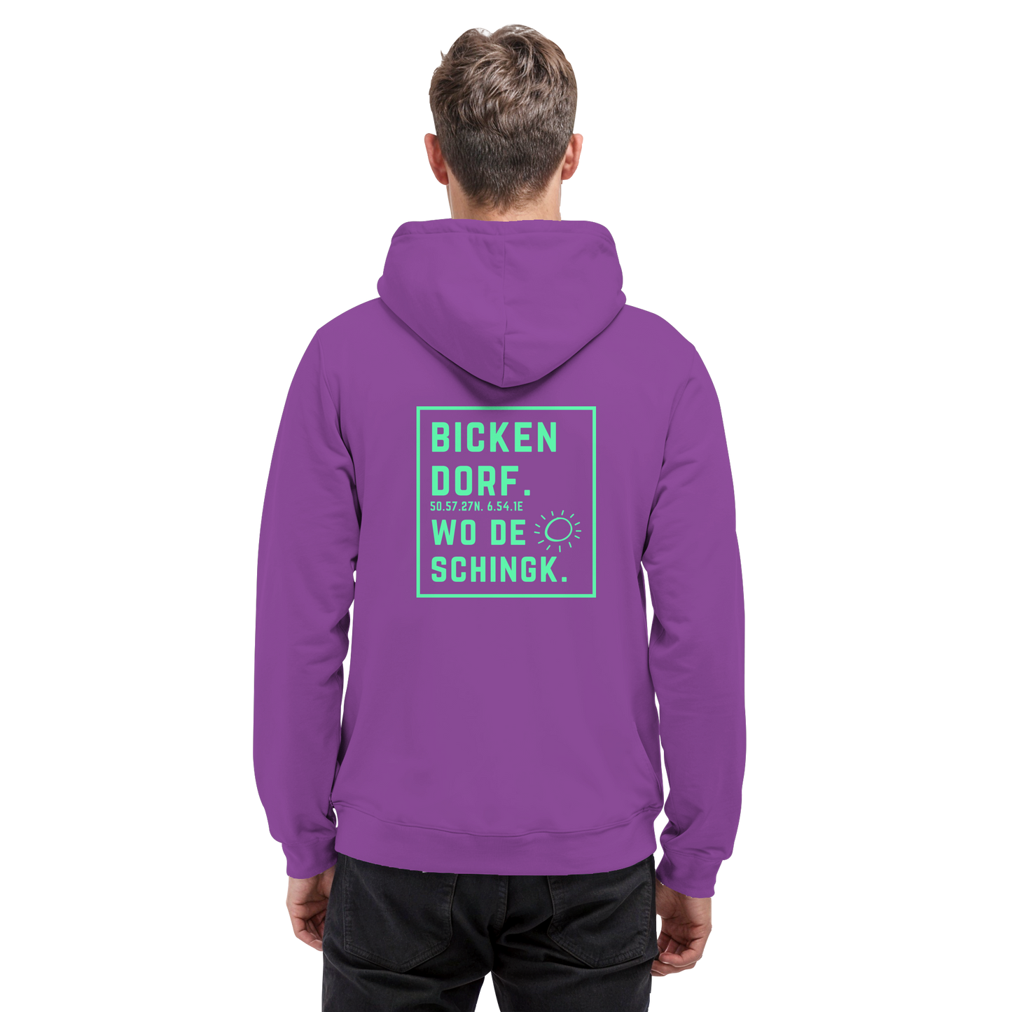 Wo de Sonn schingk - Bickendorf Druck Rücken - Basic Unisex Hoodie