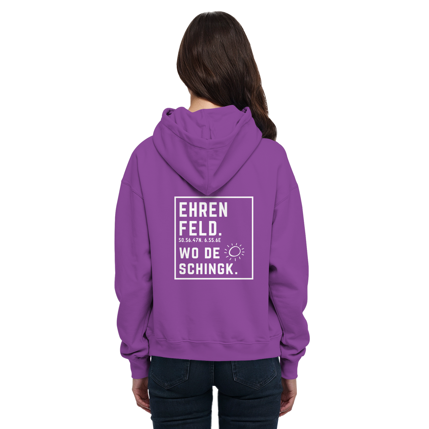 Wo de Sonn schingk - Ehrenfeld Druck Rücken  - Basic Unisex Hoodie