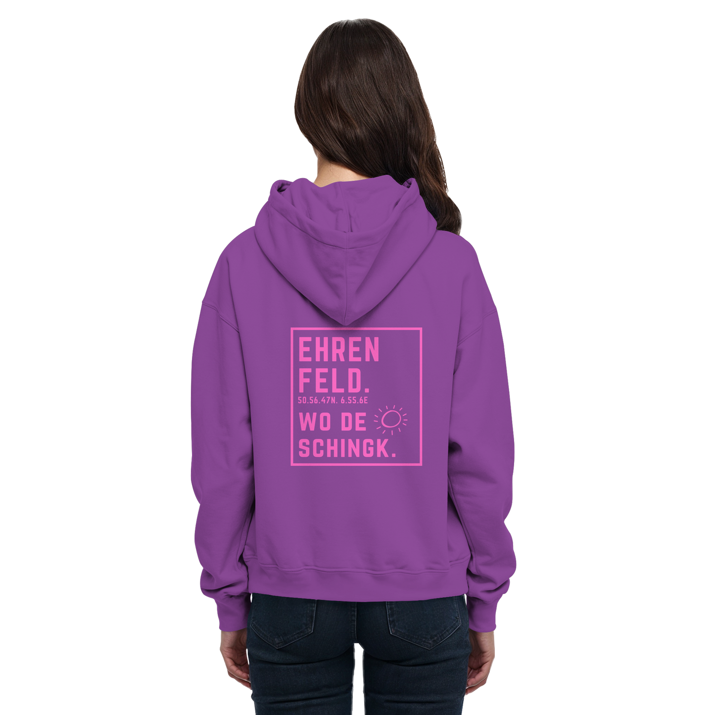 Wo de Sonn schingk - Ehrenfeld Druck Rücken  - Basic Unisex Hoodie