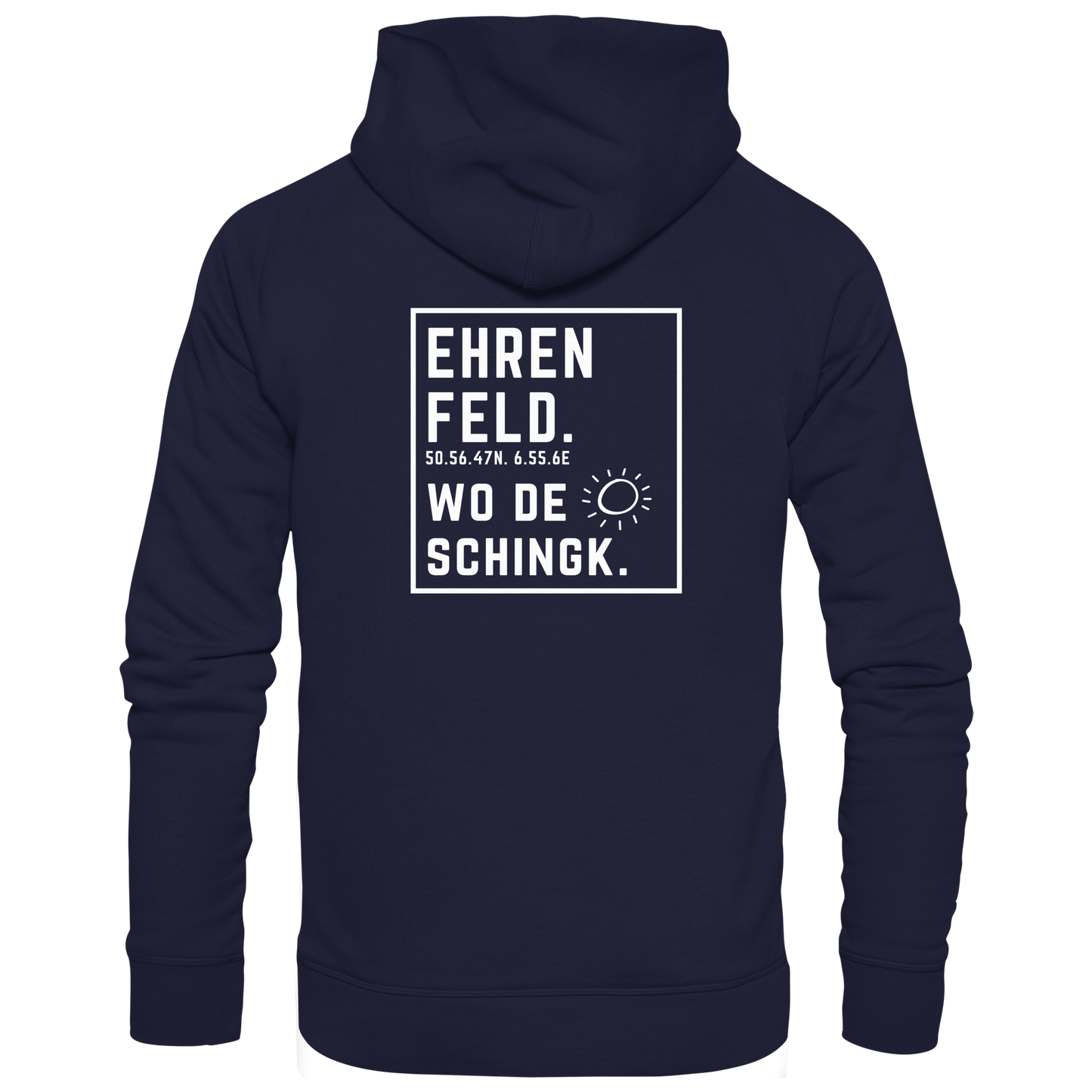 Wo de Sonn schingk - Ehrenfeld Druck Rücken  - Basic Unisex Hoodie