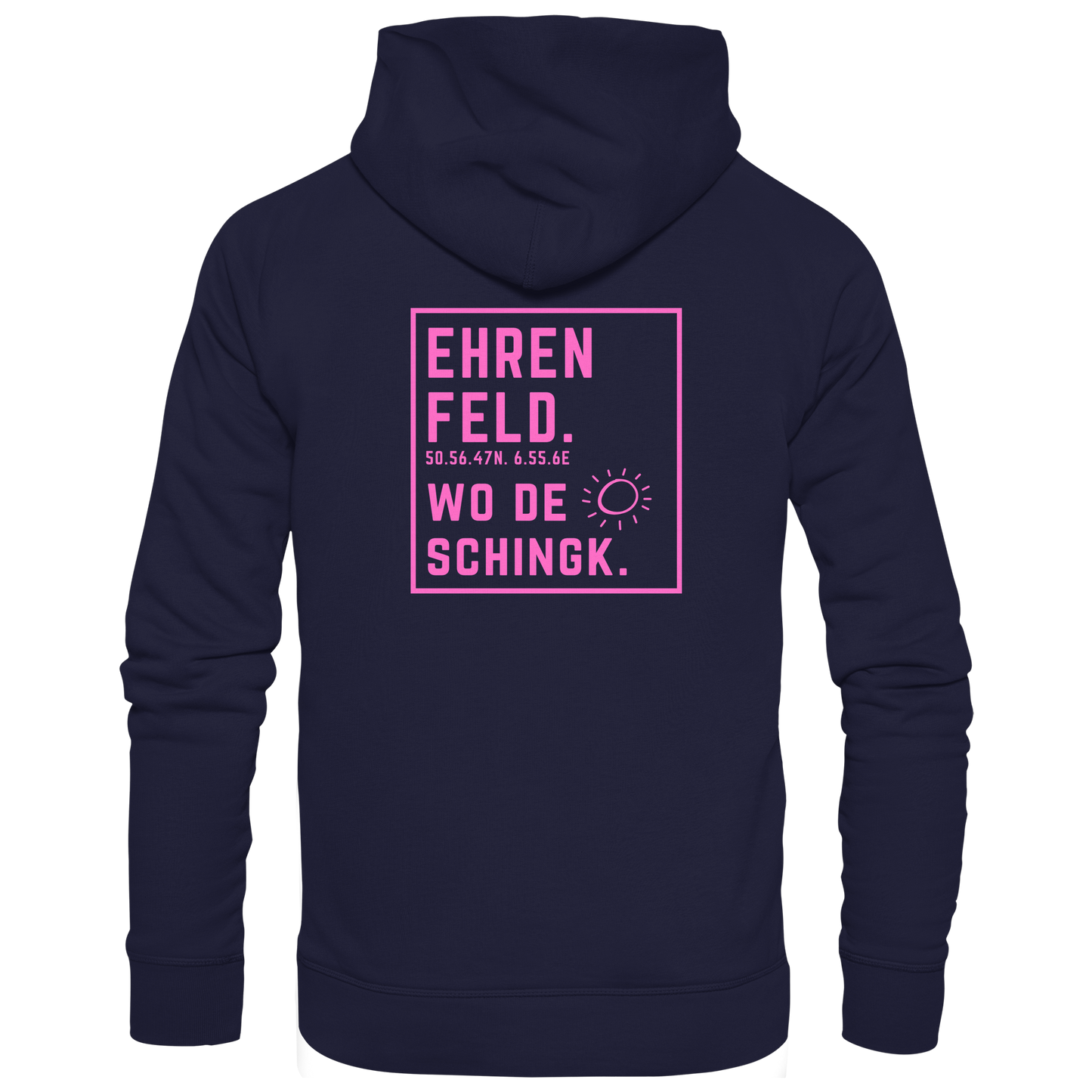 Wo de Sonn schingk - Ehrenfeld Druck Rücken  - Basic Unisex Hoodie