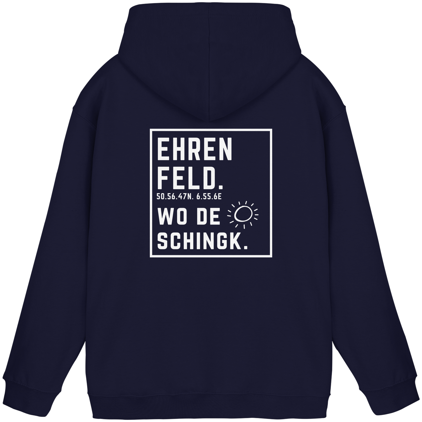 Wo de Sonn schingk - Ehrenfeld Druck Rücken  - Basic Unisex Hoodie
