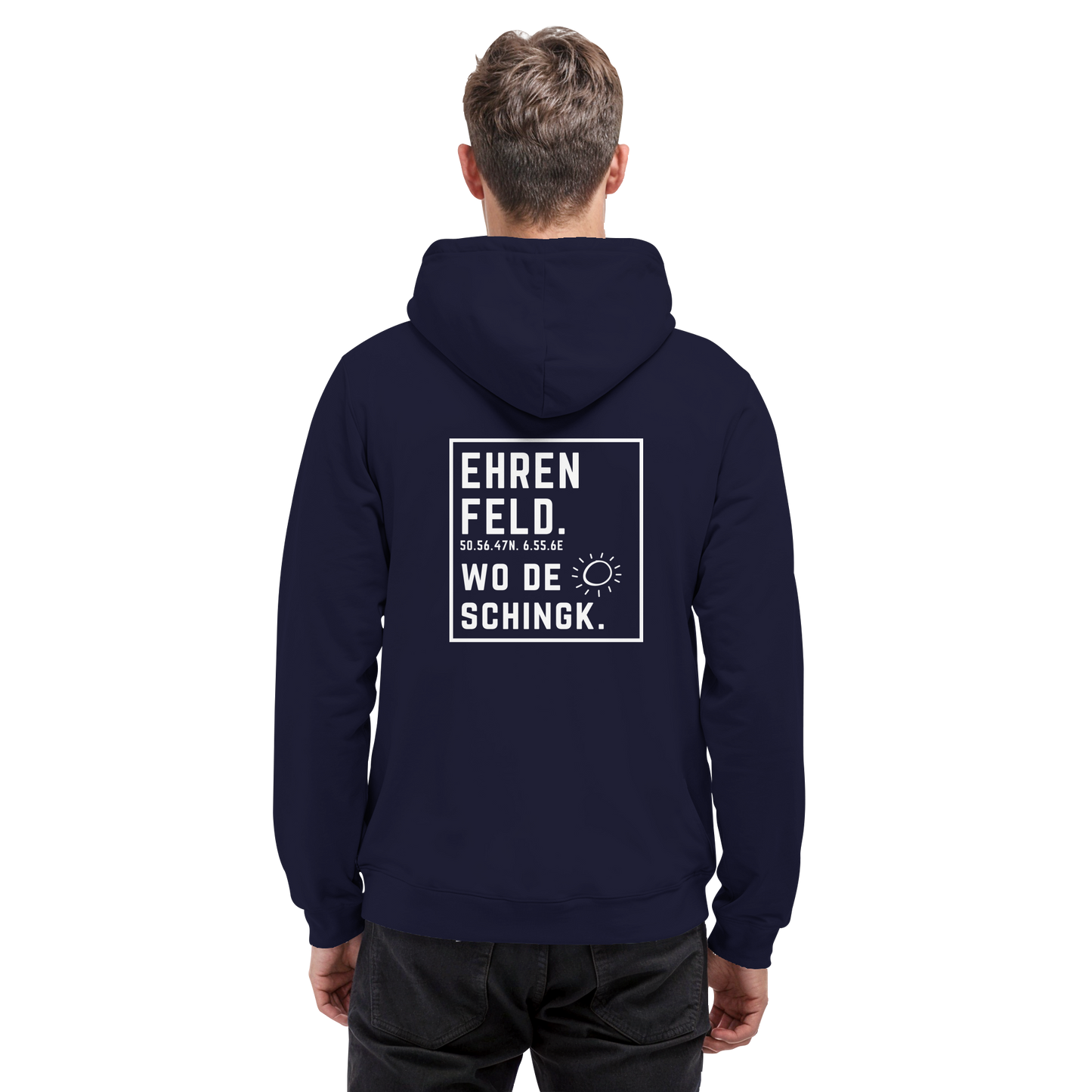 Wo de Sonn schingk - Ehrenfeld Druck Rücken  - Basic Unisex Hoodie