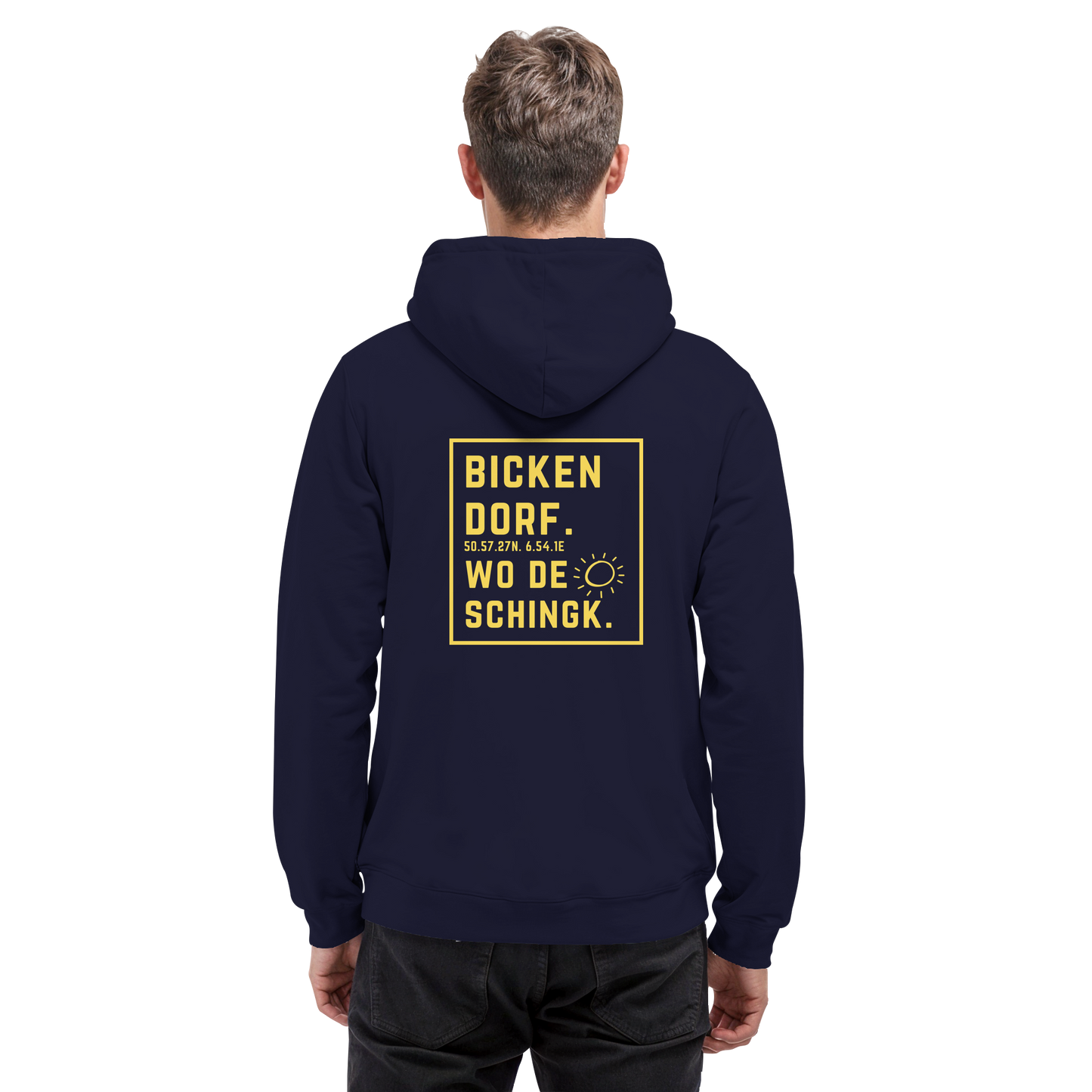 Wo de Sonn schingk - Bickendorf Druck Rücken - Basic Unisex Hoodie