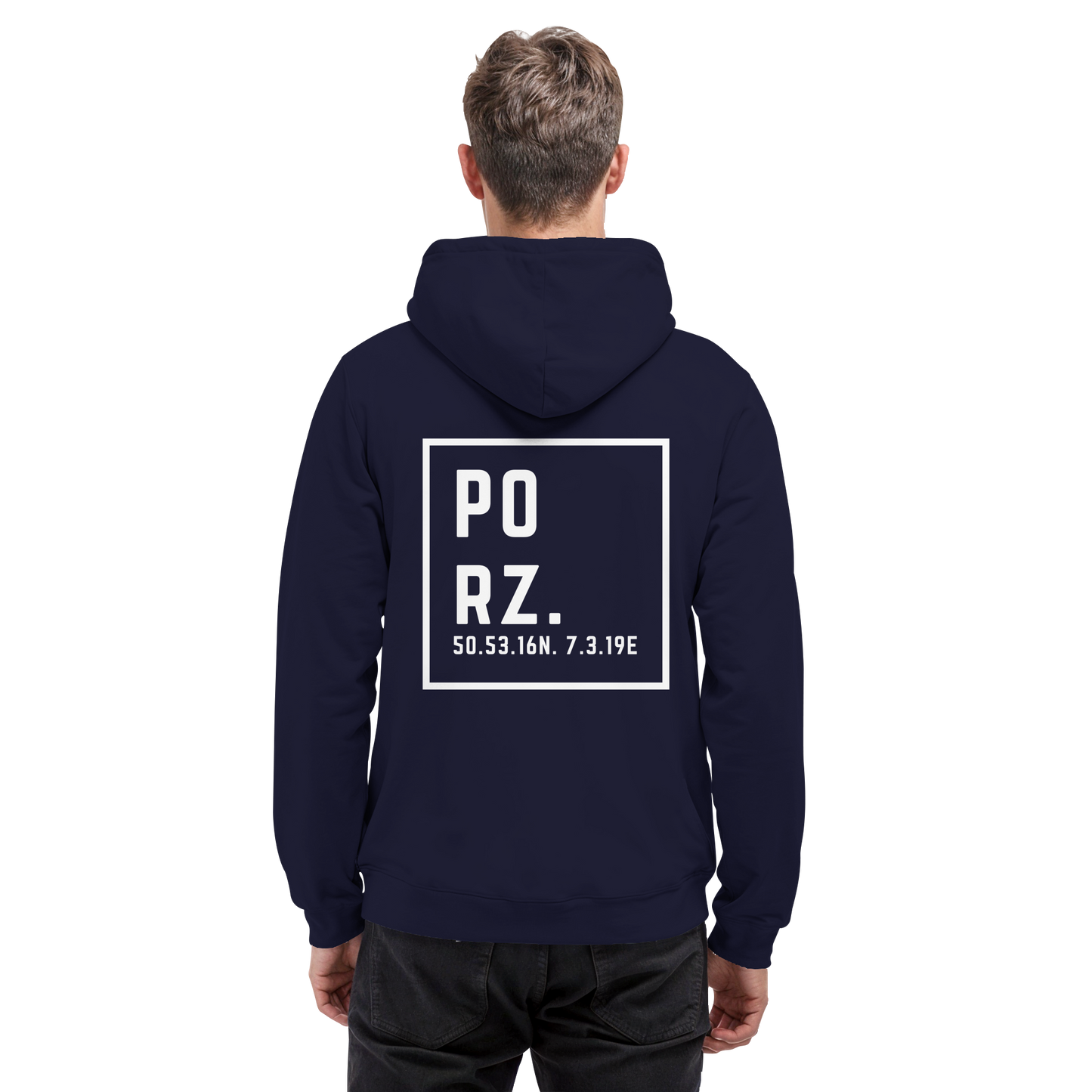 Porz Koordinaten (großer Druck Rücken) - Basic Unisex Hoodie