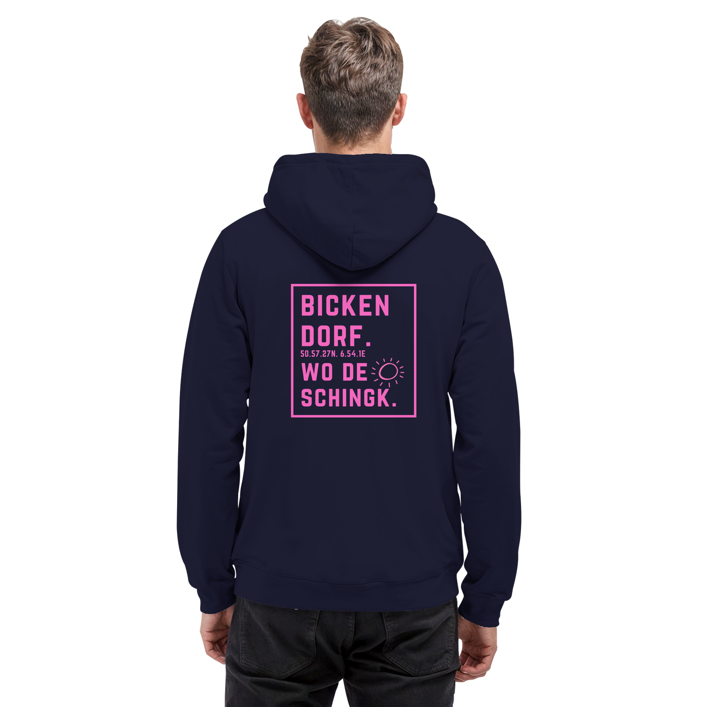 Wo de Sonn schingk - Bickendorf Druck Rücken - Basic Unisex Hoodie