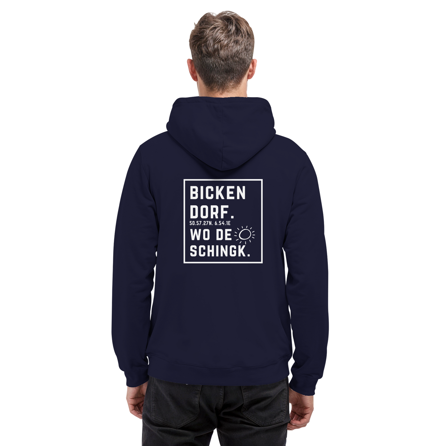 Wo de Sonn schingk - Bickendorf Druck Rücken - Basic Unisex Hoodie