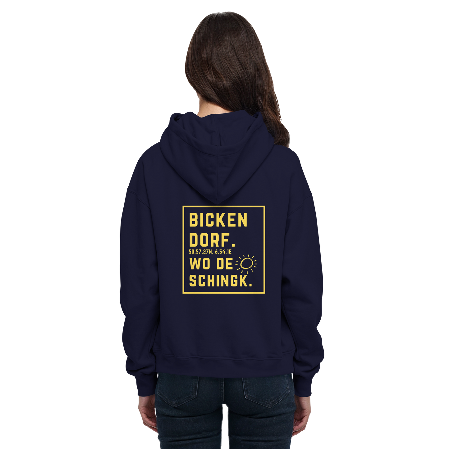 Wo de Sonn schingk - Bickendorf Druck Rücken - Basic Unisex Hoodie