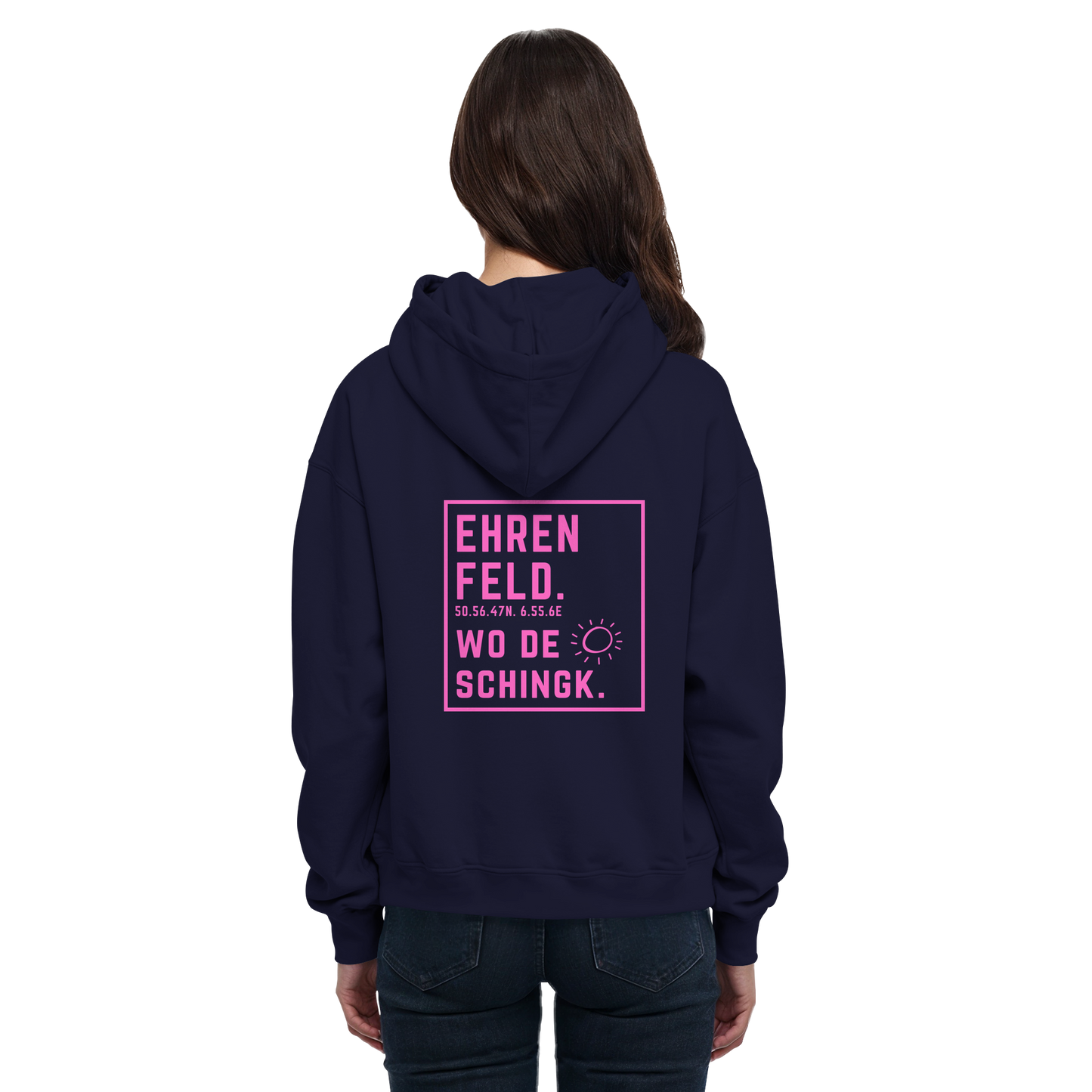 Wo de Sonn schingk - Ehrenfeld Druck Rücken  - Basic Unisex Hoodie