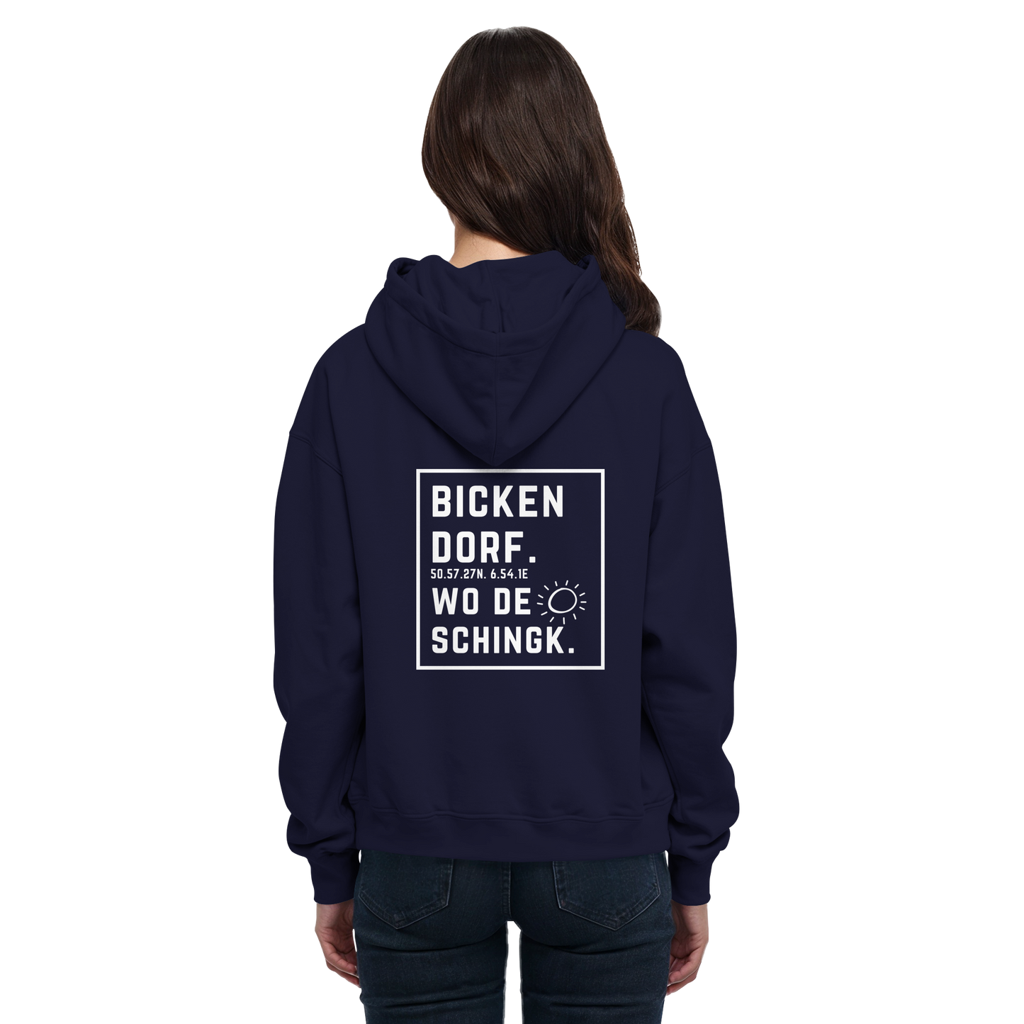 Wo de Sonn schingk - Bickendorf Druck Rücken - Basic Unisex Hoodie