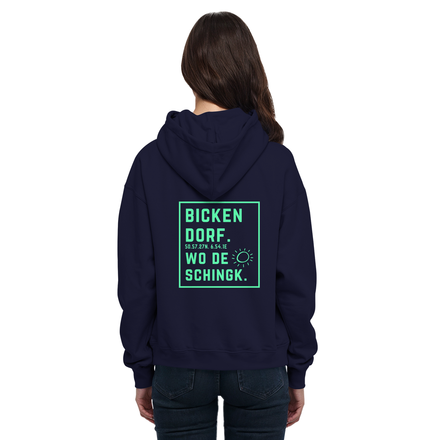 Wo de Sonn schingk - Bickendorf Druck Rücken - Basic Unisex Hoodie
