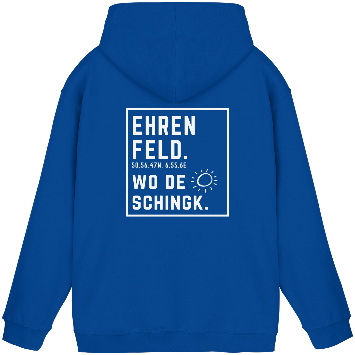 Wo de Sonn schingk - Ehrenfeld Druck Rücken  - Basic Unisex Hoodie