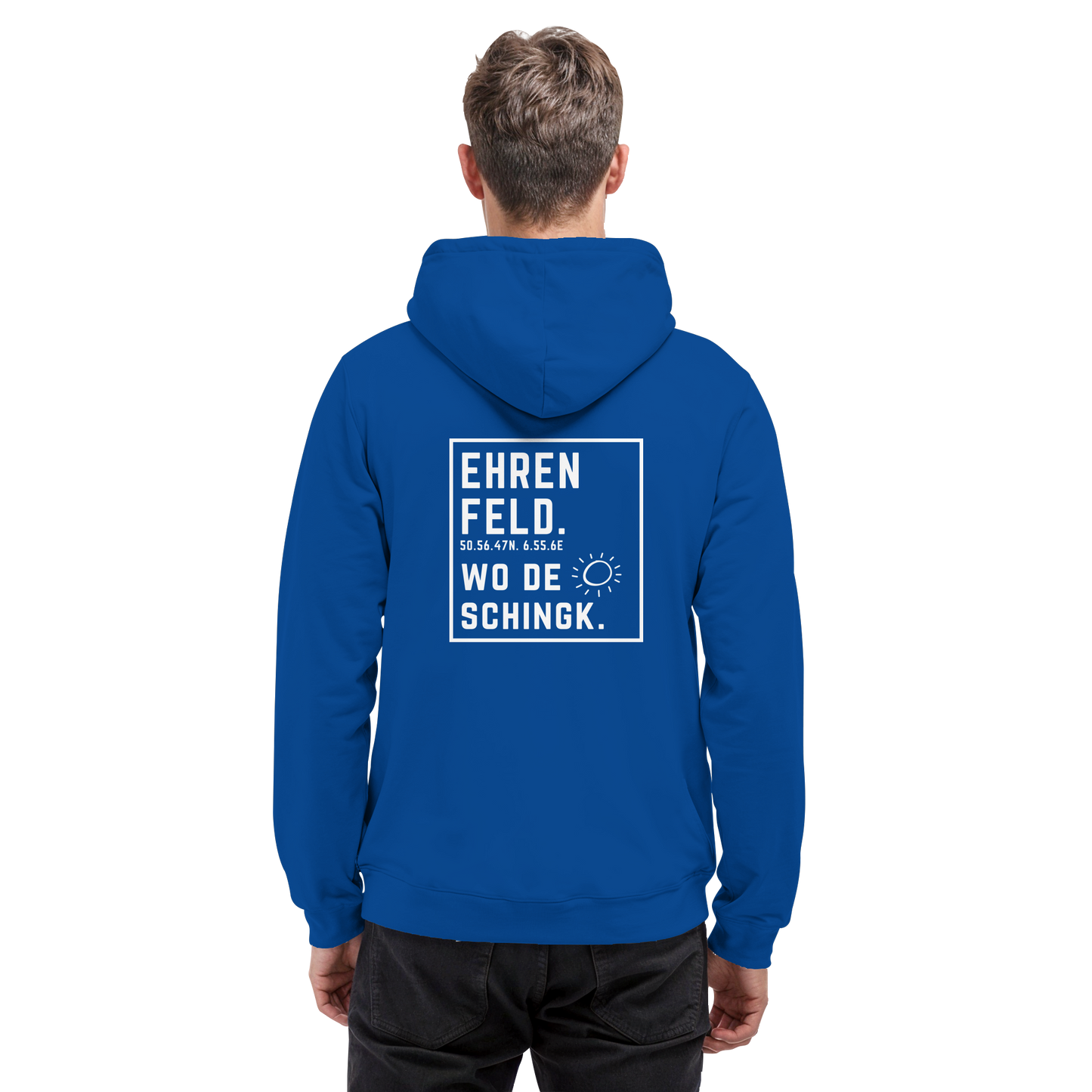 Wo de Sonn schingk - Ehrenfeld Druck Rücken  - Basic Unisex Hoodie