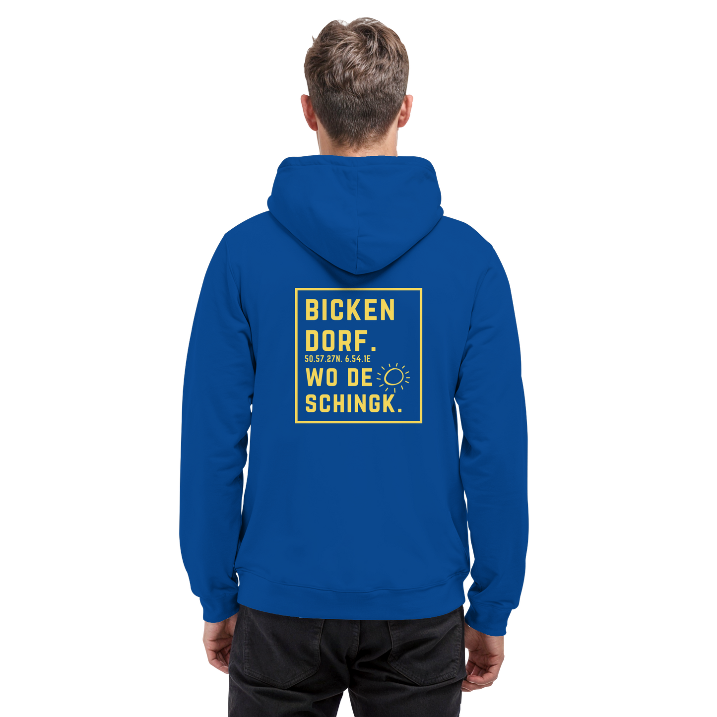 Wo de Sonn schingk - Bickendorf Druck Rücken - Basic Unisex Hoodie