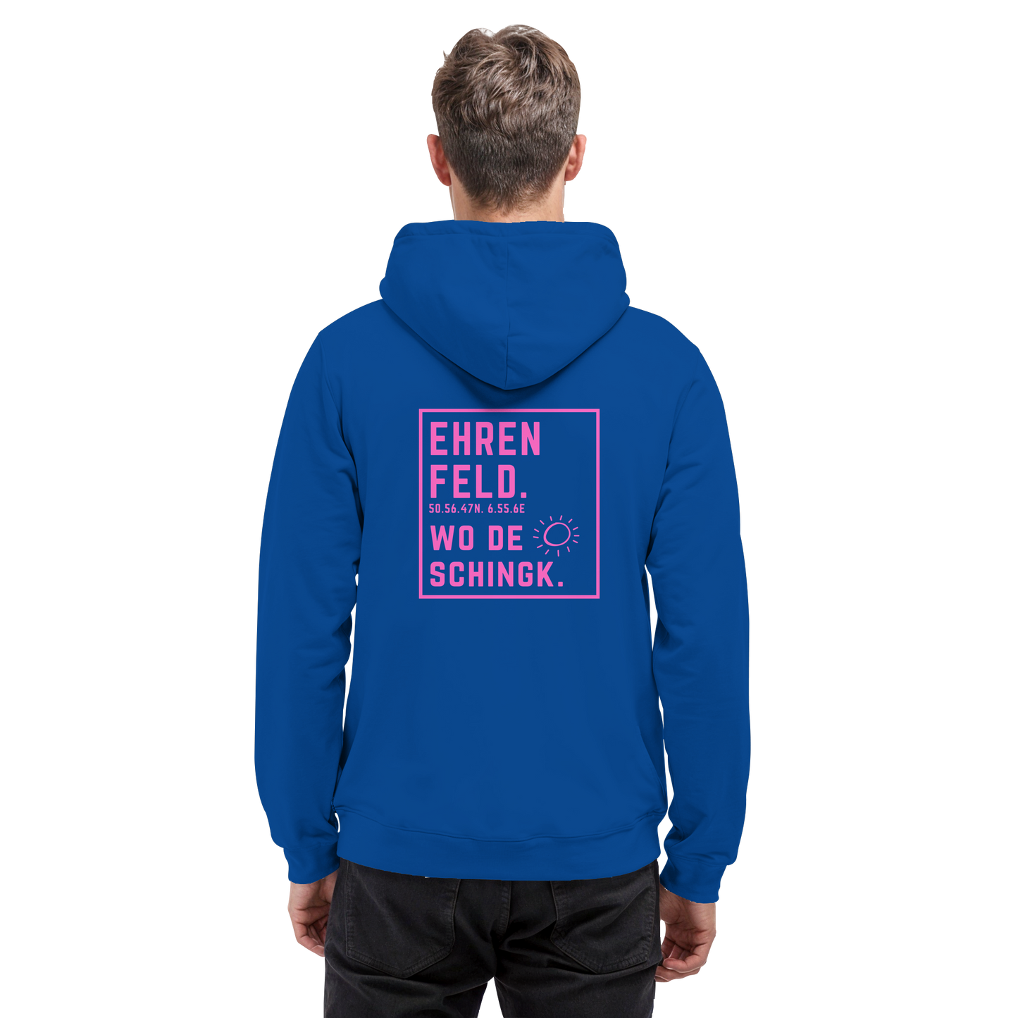 Wo de Sonn schingk - Ehrenfeld Druck Rücken  - Basic Unisex Hoodie