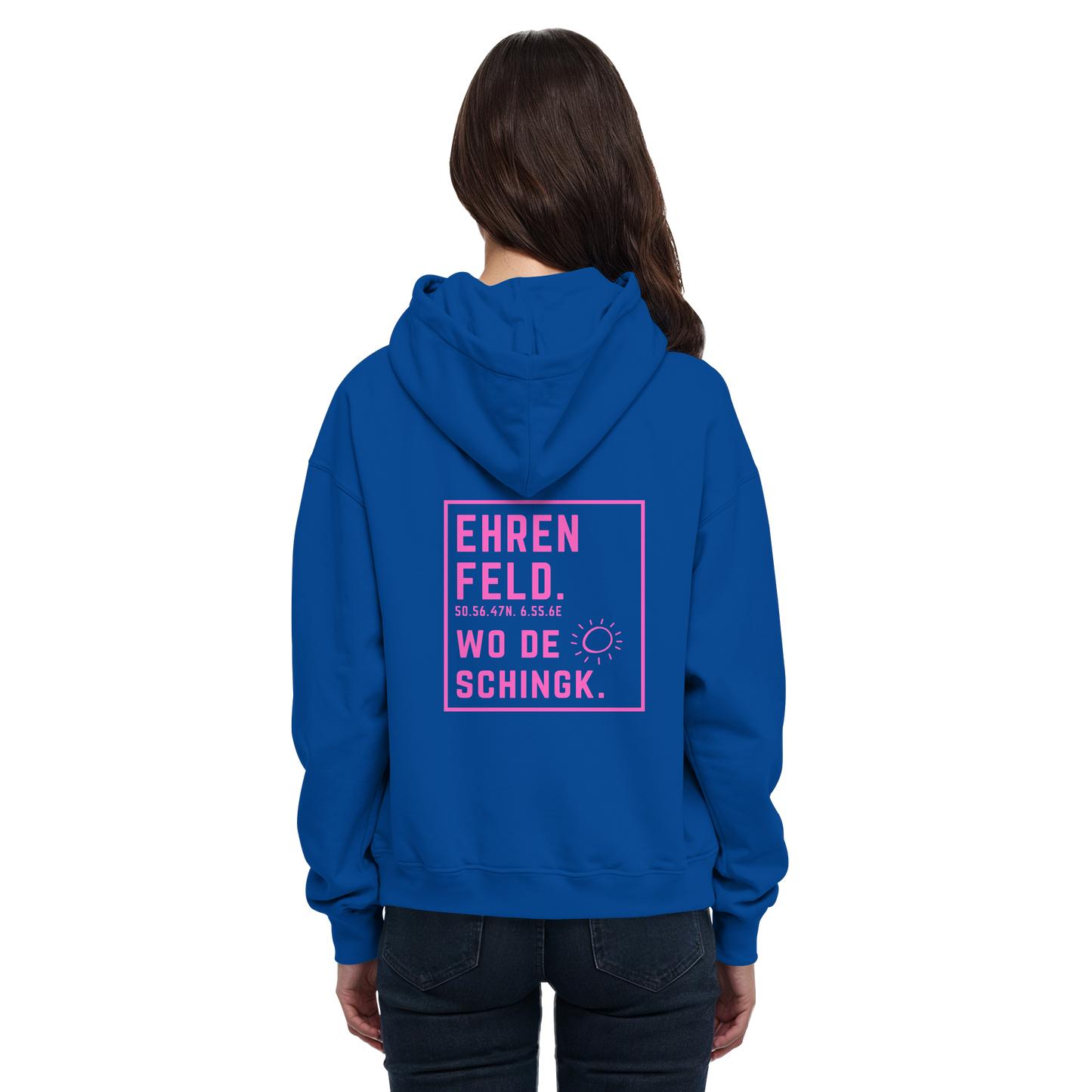 Wo de Sonn schingk - Ehrenfeld Druck Rücken  - Basic Unisex Hoodie