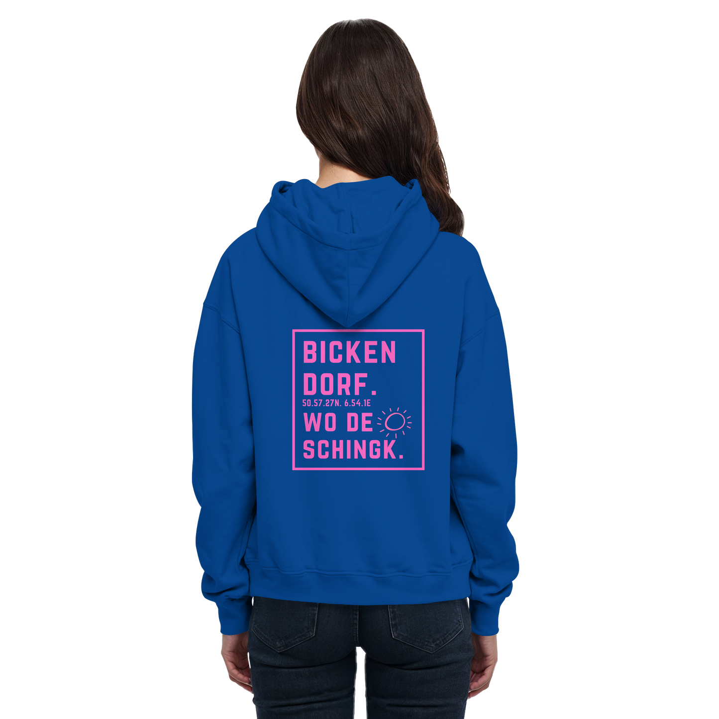 Wo de Sonn schingk - Bickendorf Druck Rücken - Basic Unisex Hoodie