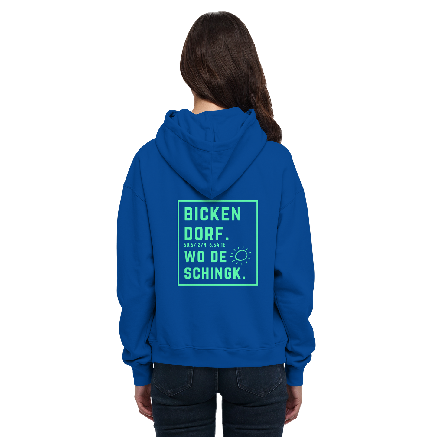 Wo de Sonn schingk - Bickendorf Druck Rücken - Basic Unisex Hoodie