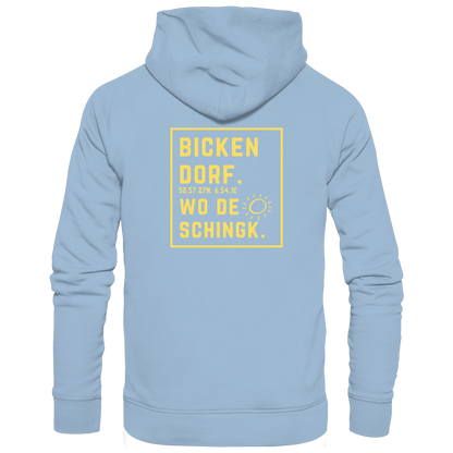 Wo de Sonn schingk - Bickendorf Druck Rücken - Basic Unisex Hoodie