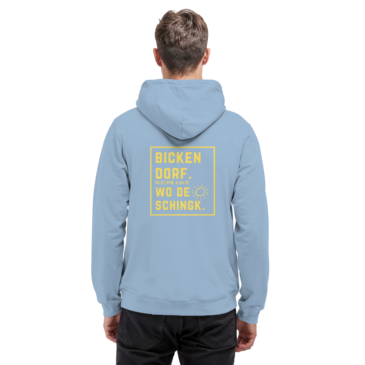 Wo de Sonn schingk - Bickendorf Druck Rücken - Basic Unisex Hoodie