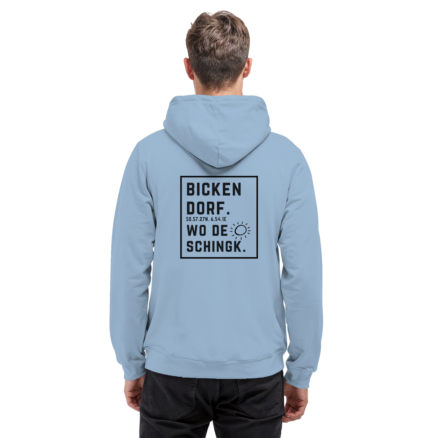Wo de Sonn schingk - Bickendorf Druck Rücken - Basic Unisex Hoodie