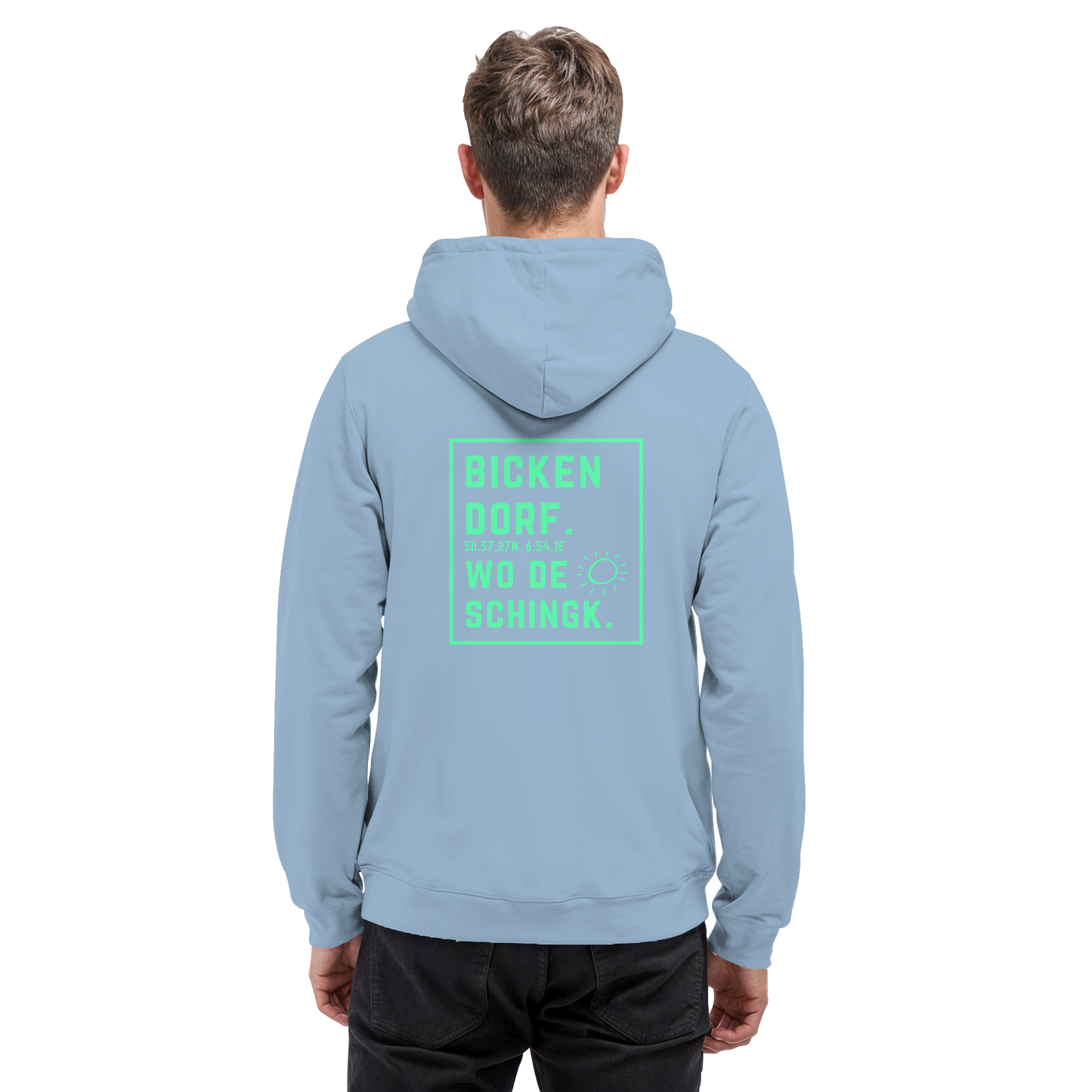 Wo de Sonn schingk - Bickendorf Druck Rücken - Basic Unisex Hoodie
