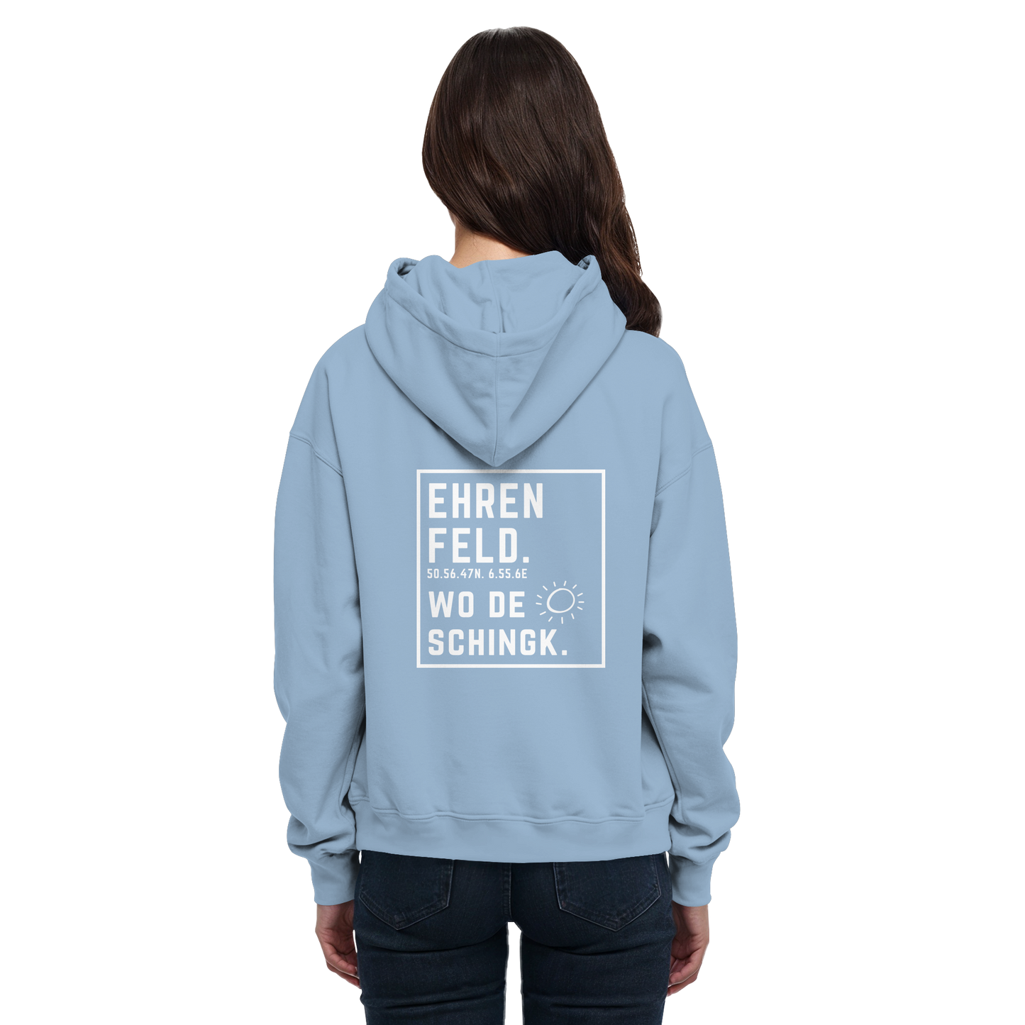 Wo de Sonn schingk - Ehrenfeld Druck Rücken  - Basic Unisex Hoodie