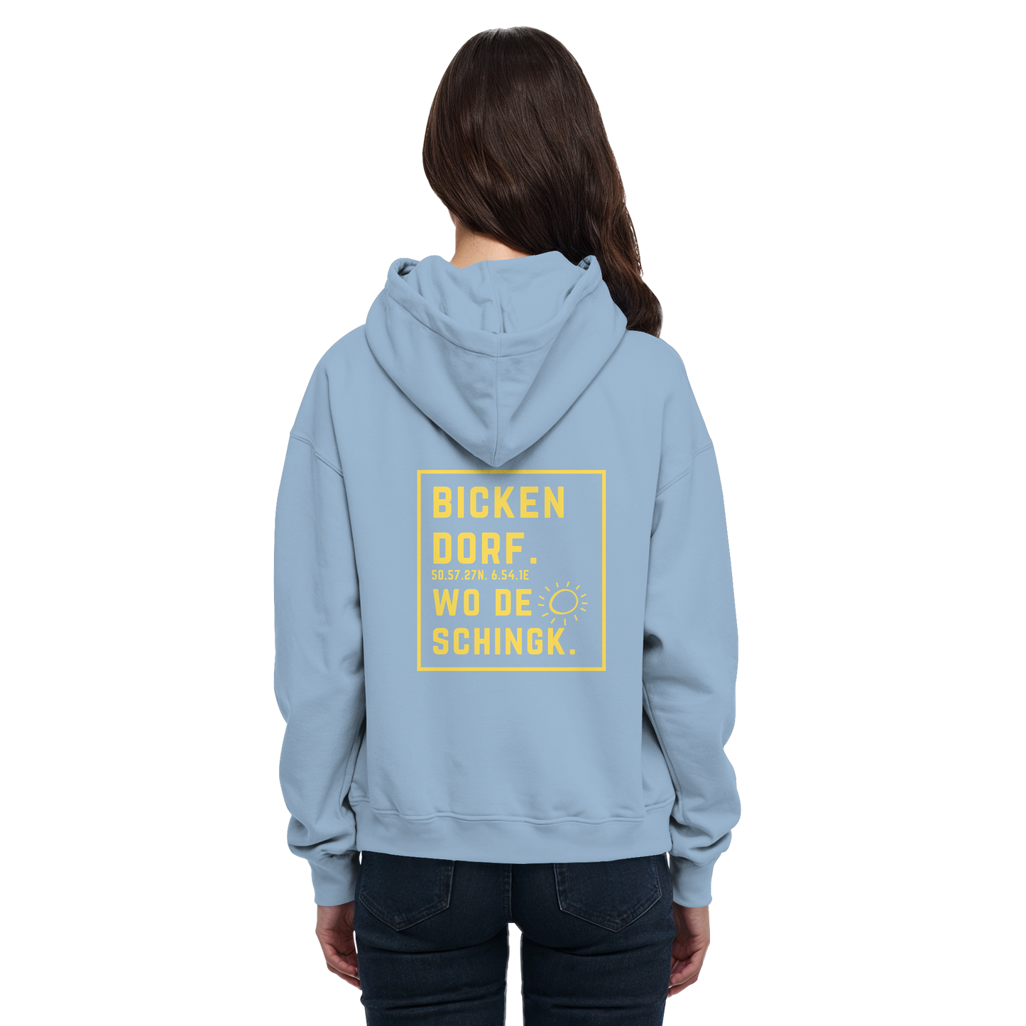 Wo de Sonn schingk - Bickendorf Druck Rücken - Basic Unisex Hoodie